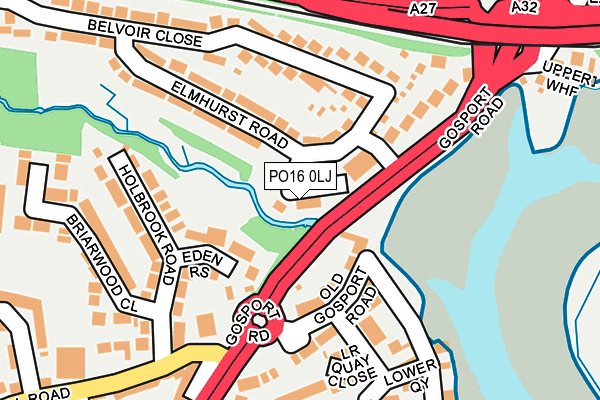 PO16 0LJ map - OS OpenMap – Local (Ordnance Survey)