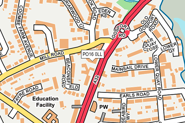 PO16 0LL map - OS OpenMap – Local (Ordnance Survey)