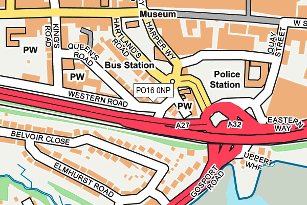 PO16 0NP map - OS OpenMap – Local (Ordnance Survey)