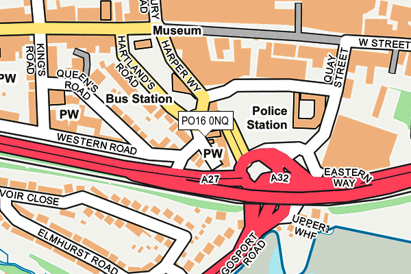 PO16 0NQ map - OS OpenMap – Local (Ordnance Survey)