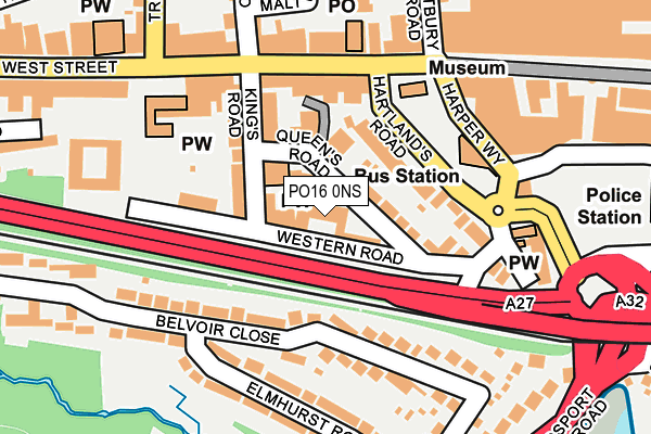 PO16 0NS map - OS OpenMap – Local (Ordnance Survey)