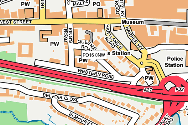 PO16 0NW map - OS OpenMap – Local (Ordnance Survey)