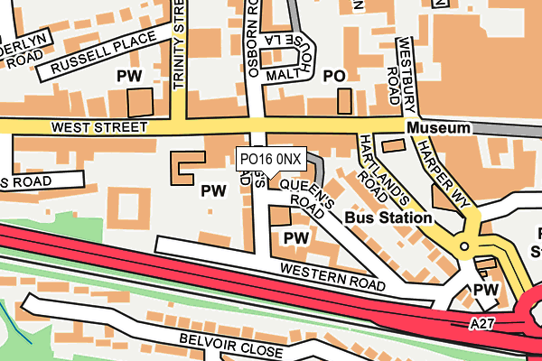 PO16 0NX map - OS OpenMap – Local (Ordnance Survey)