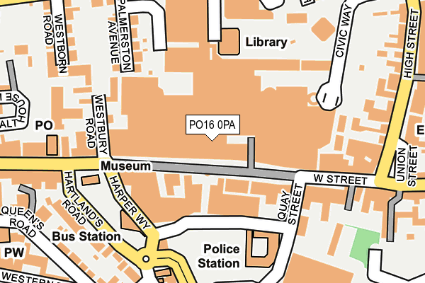 PO16 0PA map - OS OpenMap – Local (Ordnance Survey)