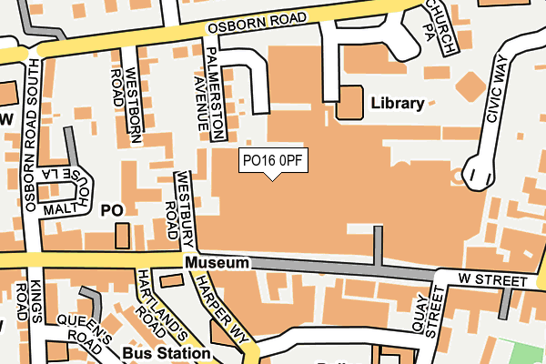 PO16 0PF map - OS OpenMap – Local (Ordnance Survey)