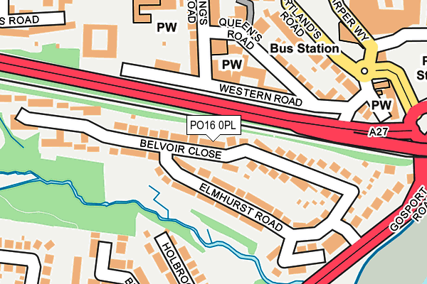 PO16 0PL map - OS OpenMap – Local (Ordnance Survey)