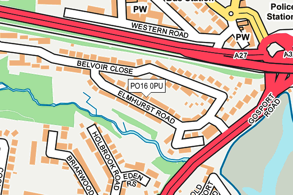 PO16 0PU map - OS OpenMap – Local (Ordnance Survey)