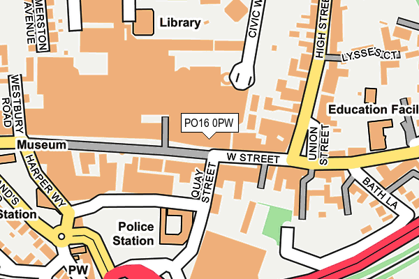 PO16 0PW map - OS OpenMap – Local (Ordnance Survey)