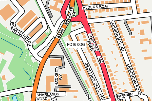 PO16 0QG map - OS OpenMap – Local (Ordnance Survey)