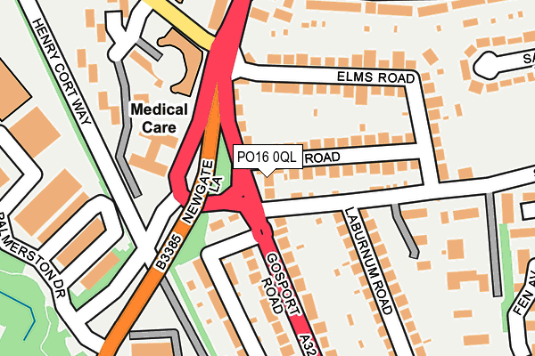 PO16 0QL map - OS OpenMap – Local (Ordnance Survey)