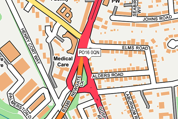 PO16 0QN map - OS OpenMap – Local (Ordnance Survey)