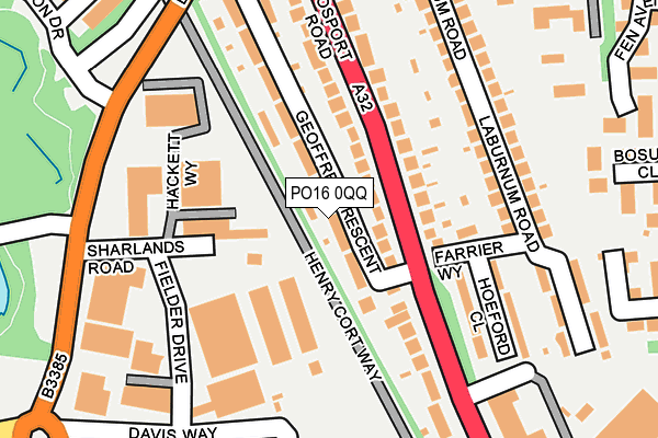 PO16 0QQ map - OS OpenMap – Local (Ordnance Survey)