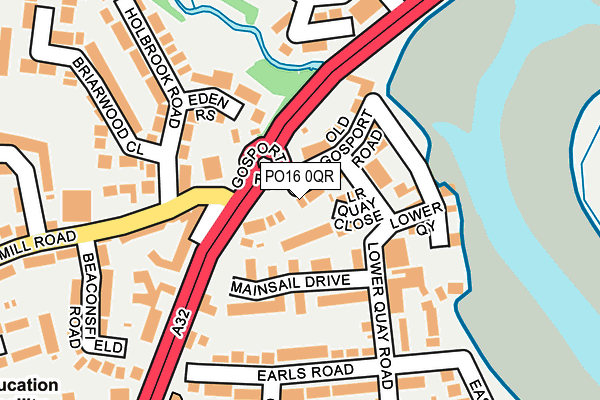 PO16 0QR map - OS OpenMap – Local (Ordnance Survey)