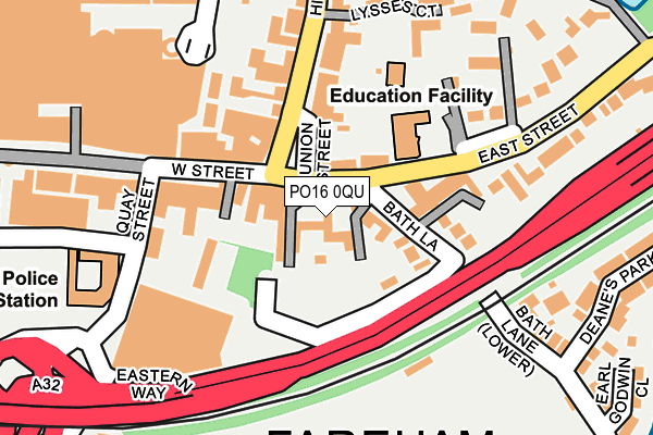 PO16 0QU map - OS OpenMap – Local (Ordnance Survey)