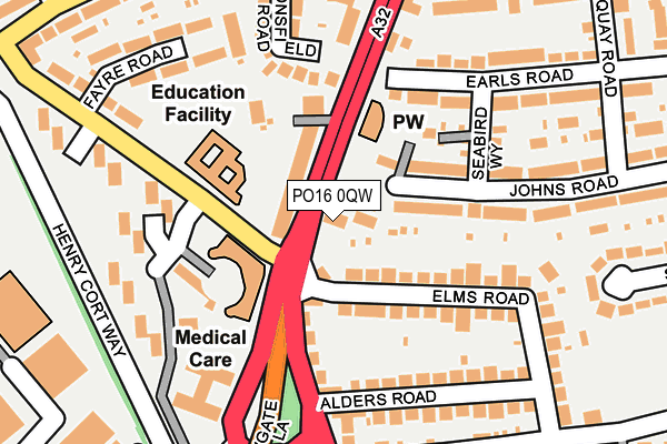 PO16 0QW map - OS OpenMap – Local (Ordnance Survey)