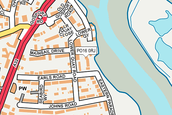 PO16 0RJ map - OS OpenMap – Local (Ordnance Survey)