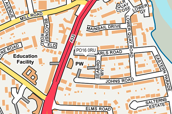 PO16 0RU map - OS OpenMap – Local (Ordnance Survey)