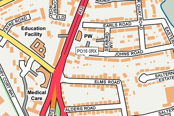 PO16 0RX map - OS OpenMap – Local (Ordnance Survey)