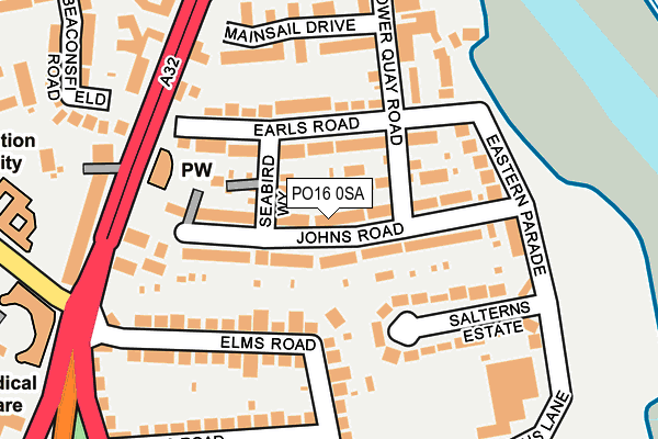 PO16 0SA map - OS OpenMap – Local (Ordnance Survey)