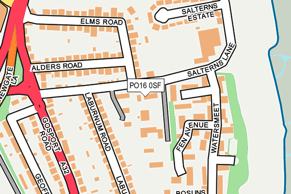 PO16 0SF map - OS OpenMap – Local (Ordnance Survey)