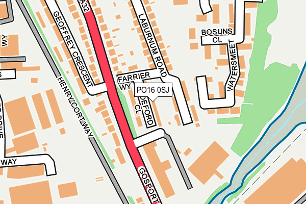 PO16 0SJ map - OS OpenMap – Local (Ordnance Survey)