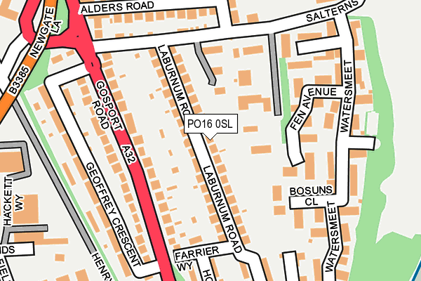 PO16 0SL map - OS OpenMap – Local (Ordnance Survey)