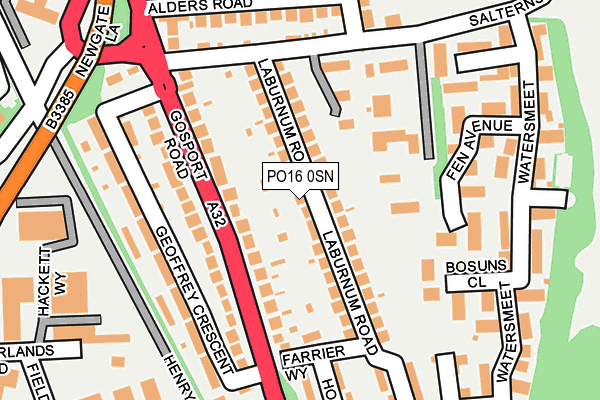 PO16 0SN map - OS OpenMap – Local (Ordnance Survey)