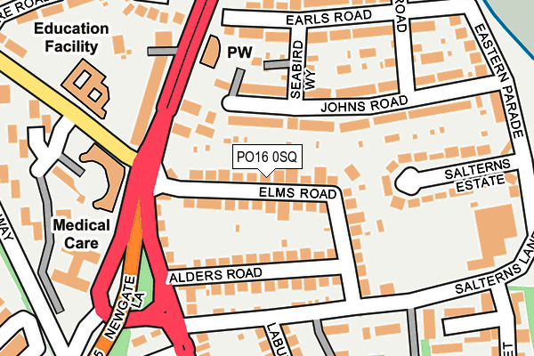 PO16 0SQ map - OS OpenMap – Local (Ordnance Survey)