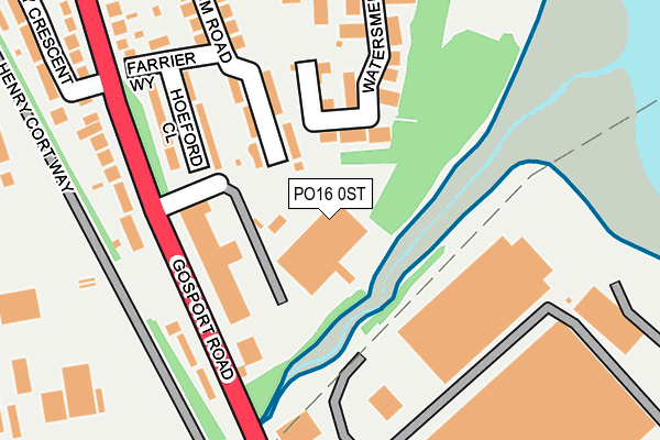 PO16 0ST map - OS OpenMap – Local (Ordnance Survey)