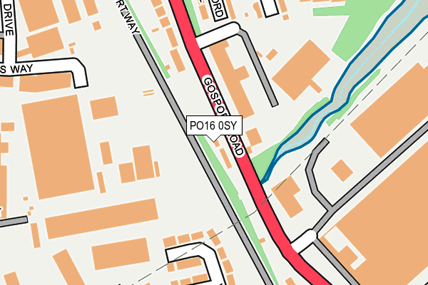 PO16 0SY map - OS OpenMap – Local (Ordnance Survey)