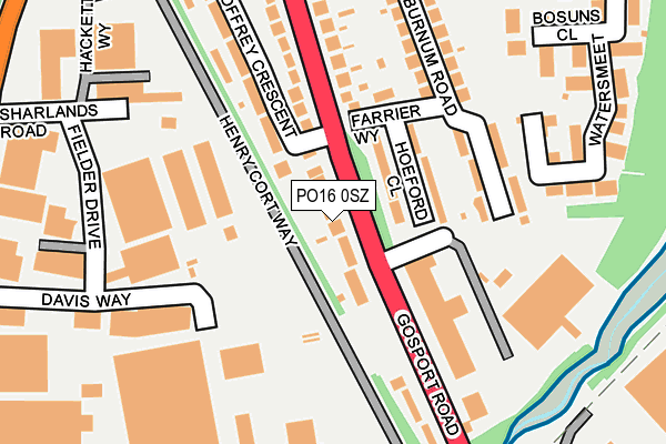 PO16 0SZ map - OS OpenMap – Local (Ordnance Survey)