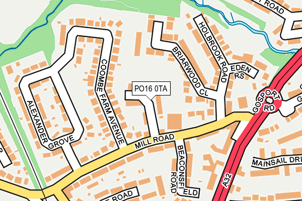 PO16 0TA map - OS OpenMap – Local (Ordnance Survey)