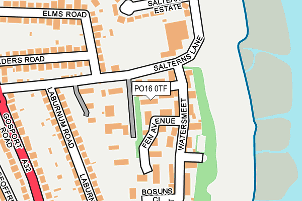 PO16 0TF map - OS OpenMap – Local (Ordnance Survey)