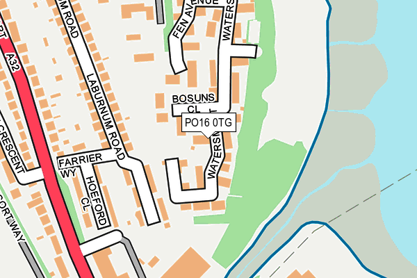 PO16 0TG map - OS OpenMap – Local (Ordnance Survey)