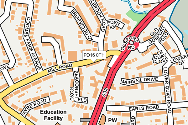 PO16 0TH map - OS OpenMap – Local (Ordnance Survey)