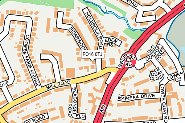 PO16 0TJ map - OS OpenMap – Local (Ordnance Survey)