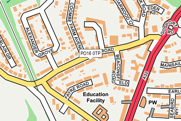 PO16 0TP map - OS OpenMap – Local (Ordnance Survey)