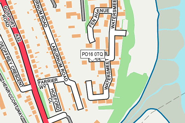 PO16 0TQ map - OS OpenMap – Local (Ordnance Survey)