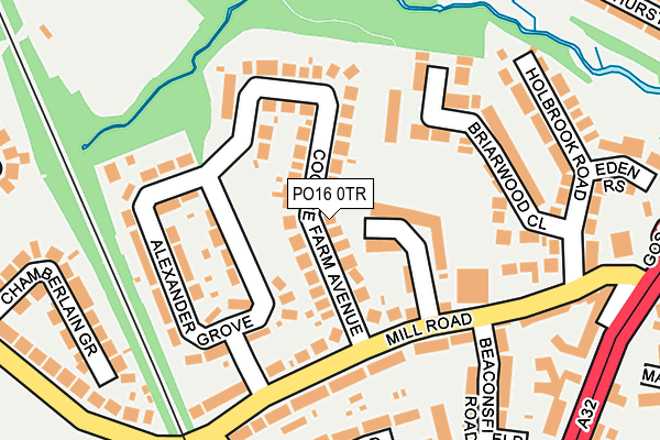 PO16 0TR map - OS OpenMap – Local (Ordnance Survey)