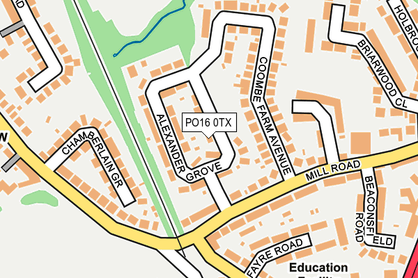 PO16 0TX map - OS OpenMap – Local (Ordnance Survey)