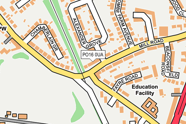 PO16 0UA map - OS OpenMap – Local (Ordnance Survey)
