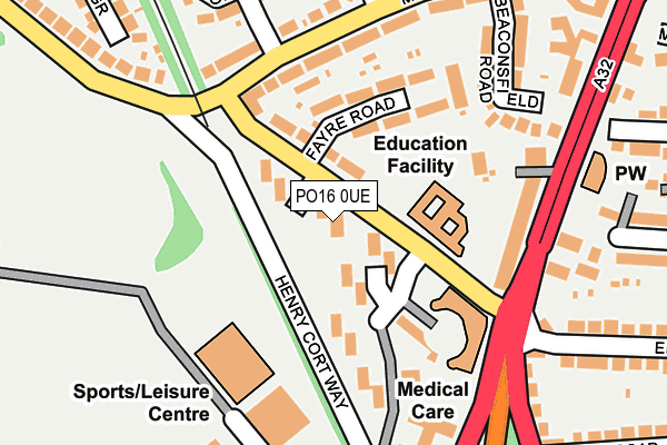 PO16 0UE map - OS OpenMap – Local (Ordnance Survey)