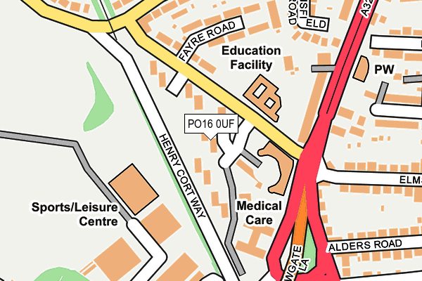 PO16 0UF map - OS OpenMap – Local (Ordnance Survey)