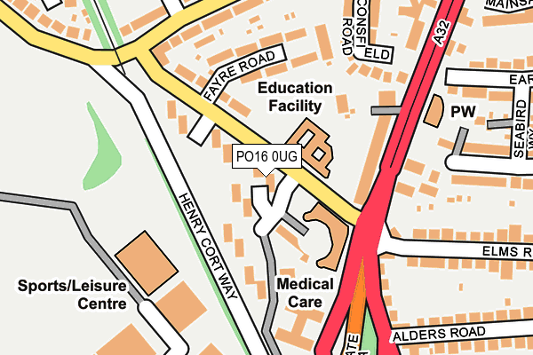 PO16 0UG map - OS OpenMap – Local (Ordnance Survey)