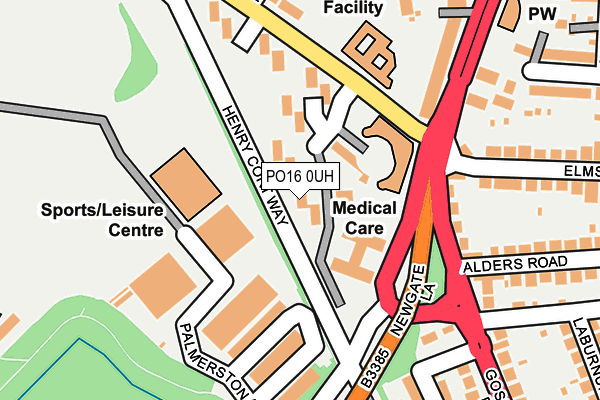 PO16 0UH map - OS OpenMap – Local (Ordnance Survey)