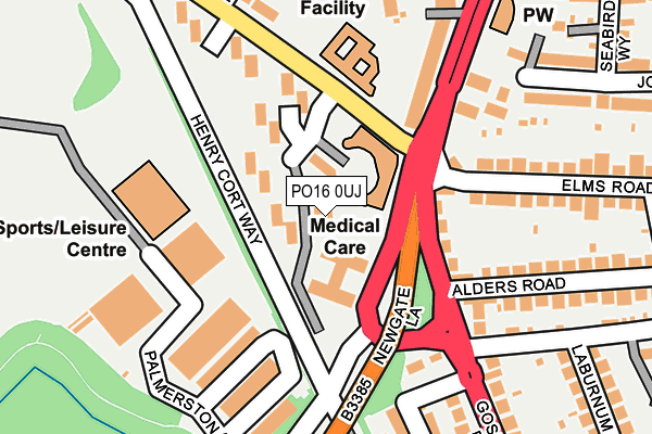 PO16 0UJ map - OS OpenMap – Local (Ordnance Survey)