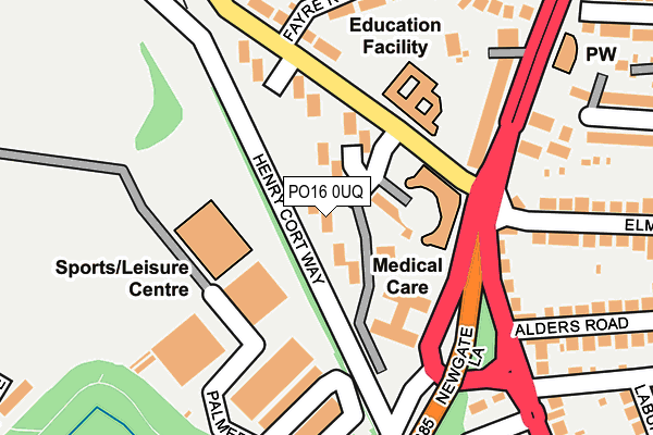 PO16 0UQ map - OS OpenMap – Local (Ordnance Survey)