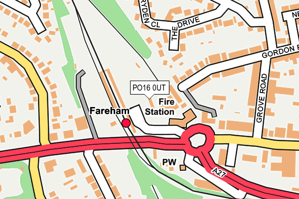 PO16 0UT map - OS OpenMap – Local (Ordnance Survey)