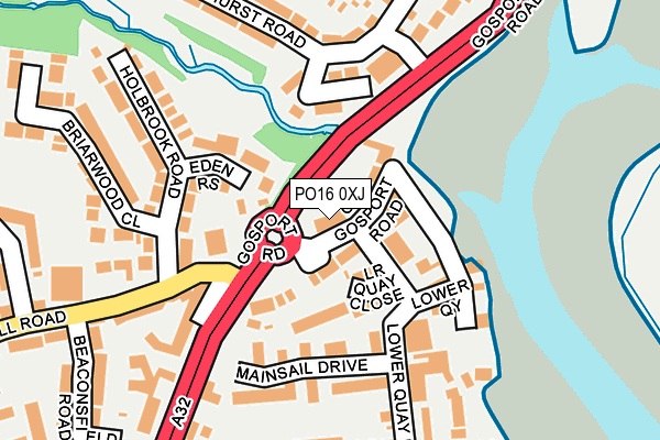 PO16 0XJ map - OS OpenMap – Local (Ordnance Survey)