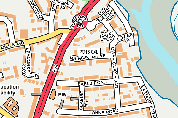 PO16 0XL map - OS OpenMap – Local (Ordnance Survey)